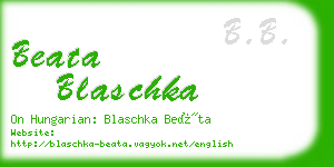 beata blaschka business card
